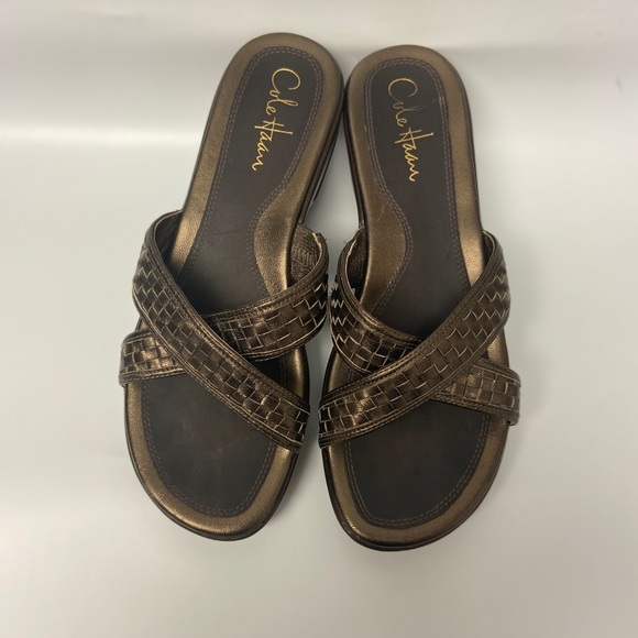 Cole Haan Nike Air Bronze Wedge Sandal 7.5 - Picture 2 of 8